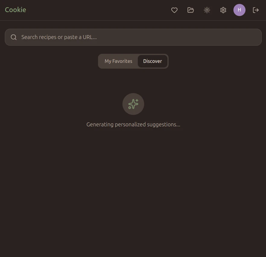 Discover tab generating AI suggestions