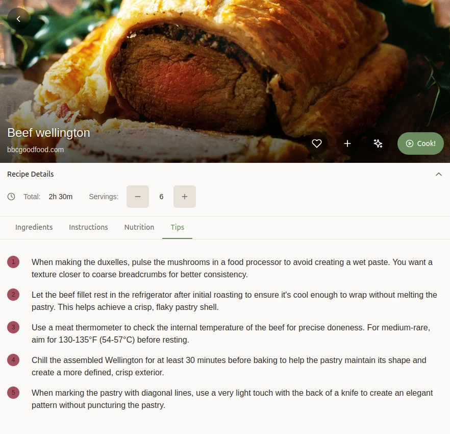 Legacy iPad recipe tips