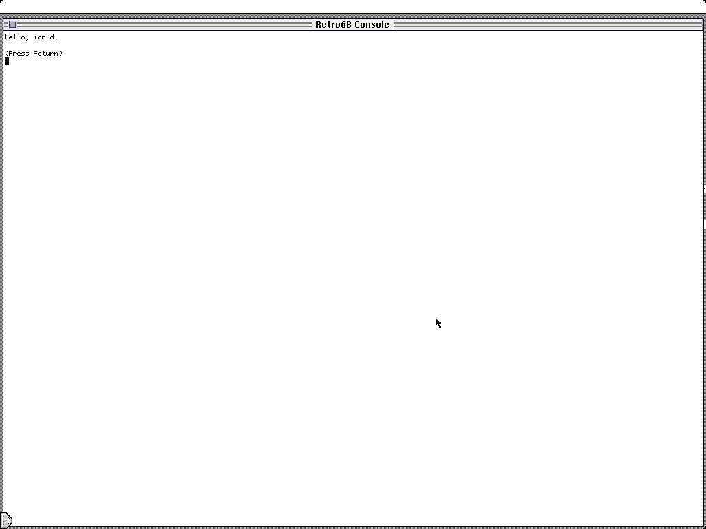 Hello World application running