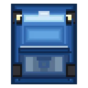 Blue pickup truck sprite, 2.3 out of 5