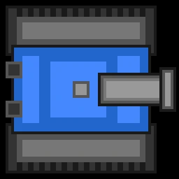 Blue tank facing right