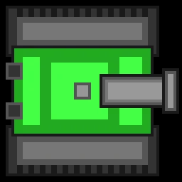 Green tank facing right