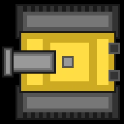 Yellow tank facing left