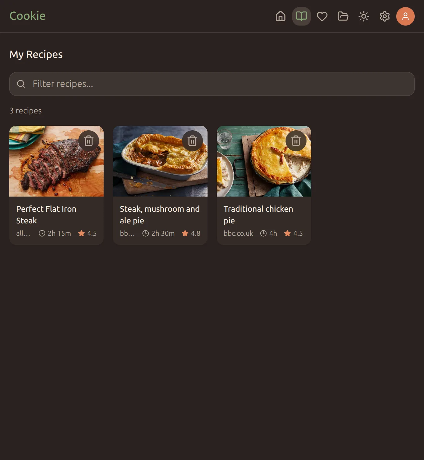 Recipe list