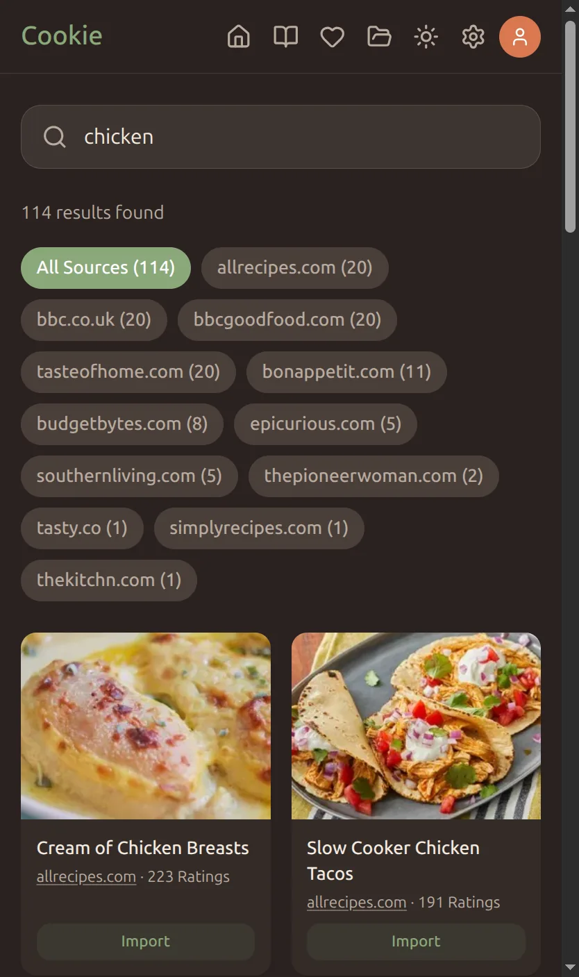 Mobile search results